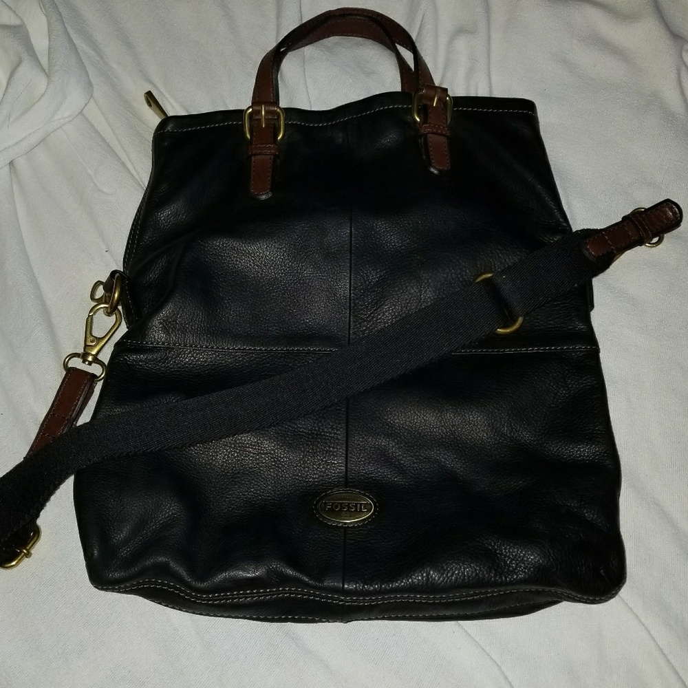 Fossil Satchel Genuine Black Leather